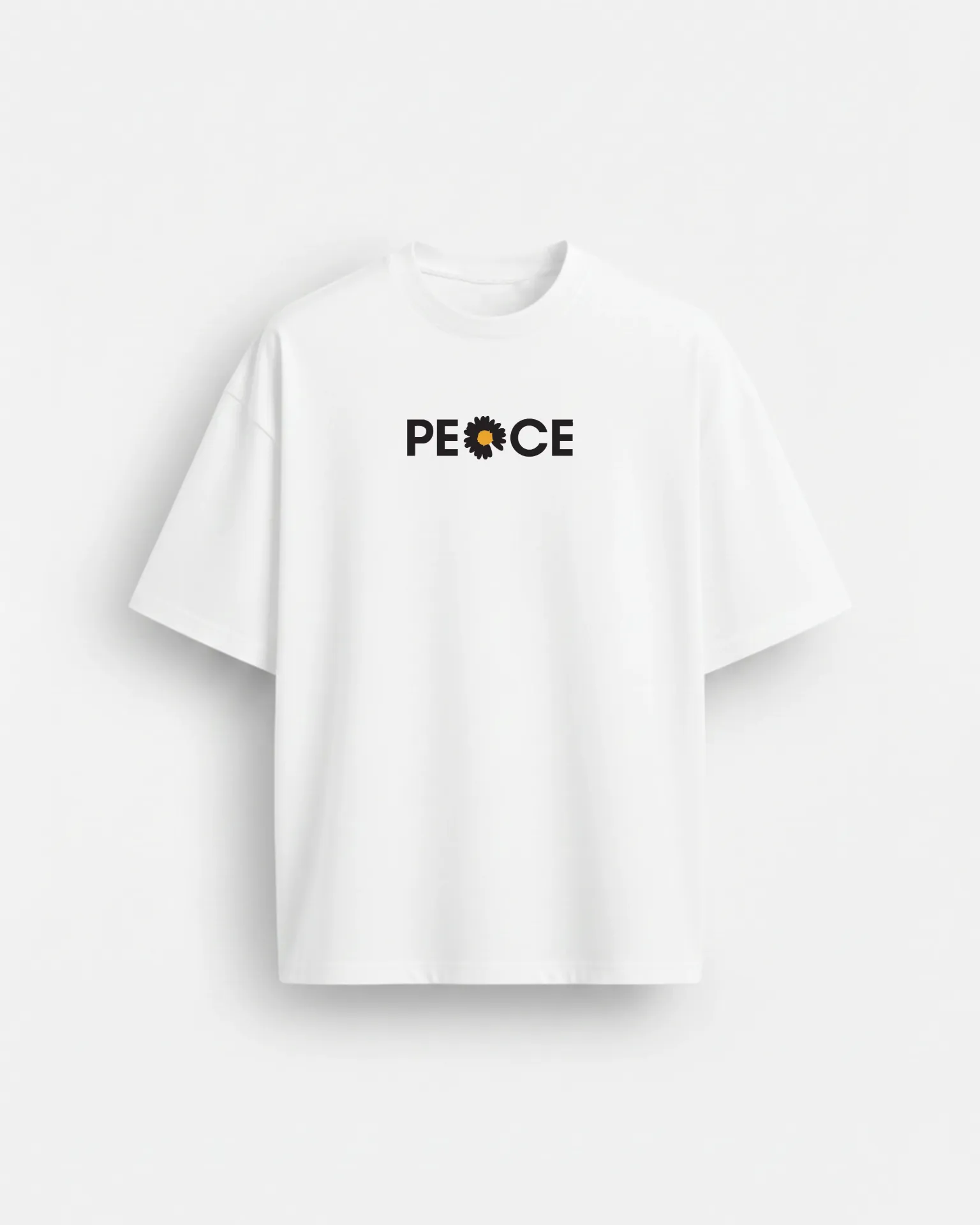 PEACE (white) | klavv t-shirt | 240 GSM french terry cotton |