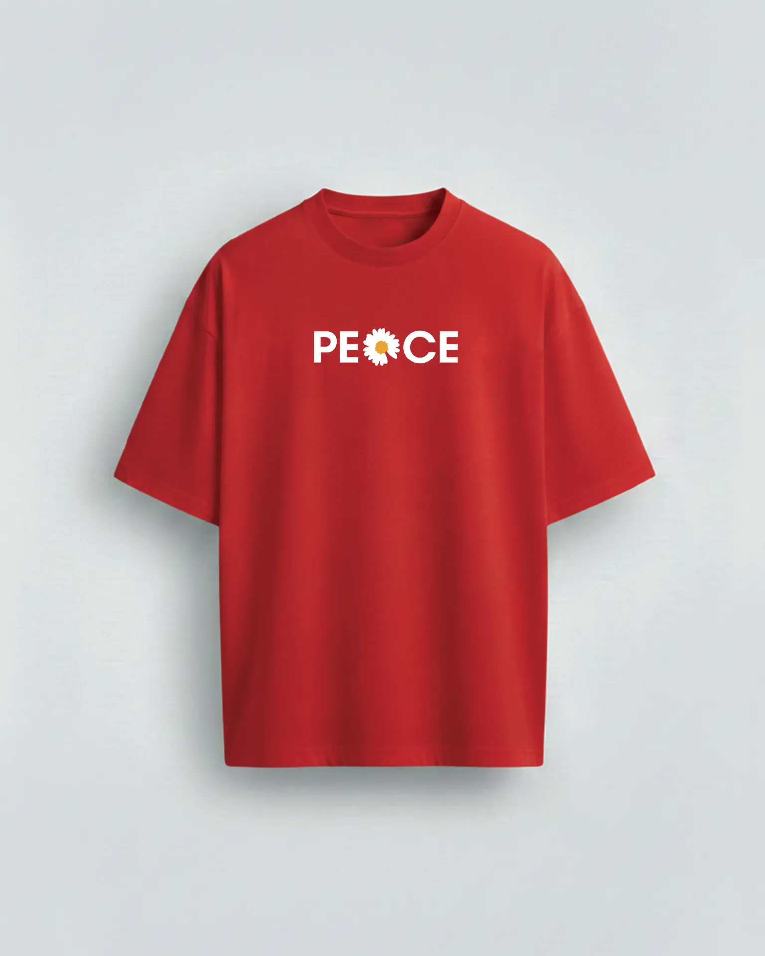 PEACE (red) | klavv t-shirt | 240 GSM french terry cotton |